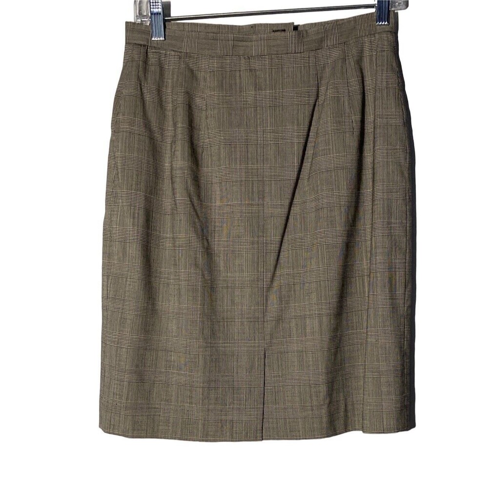 Talbots Pencil Skirt‎ 6 Black White Herringbone Wool Blend Stretch Casual Career - Picture 3 of 6